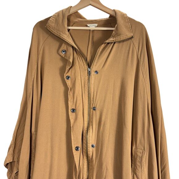 PILCRO Anthropologie ONE SIZE Viscose Utility Popover Jacket Coat Tan - Picture 3 of 11